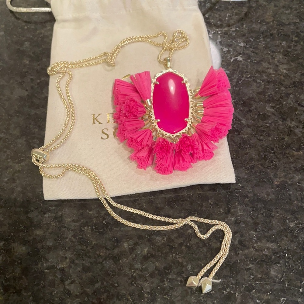 Hot Pink Kendra Scott Tassel Necklace